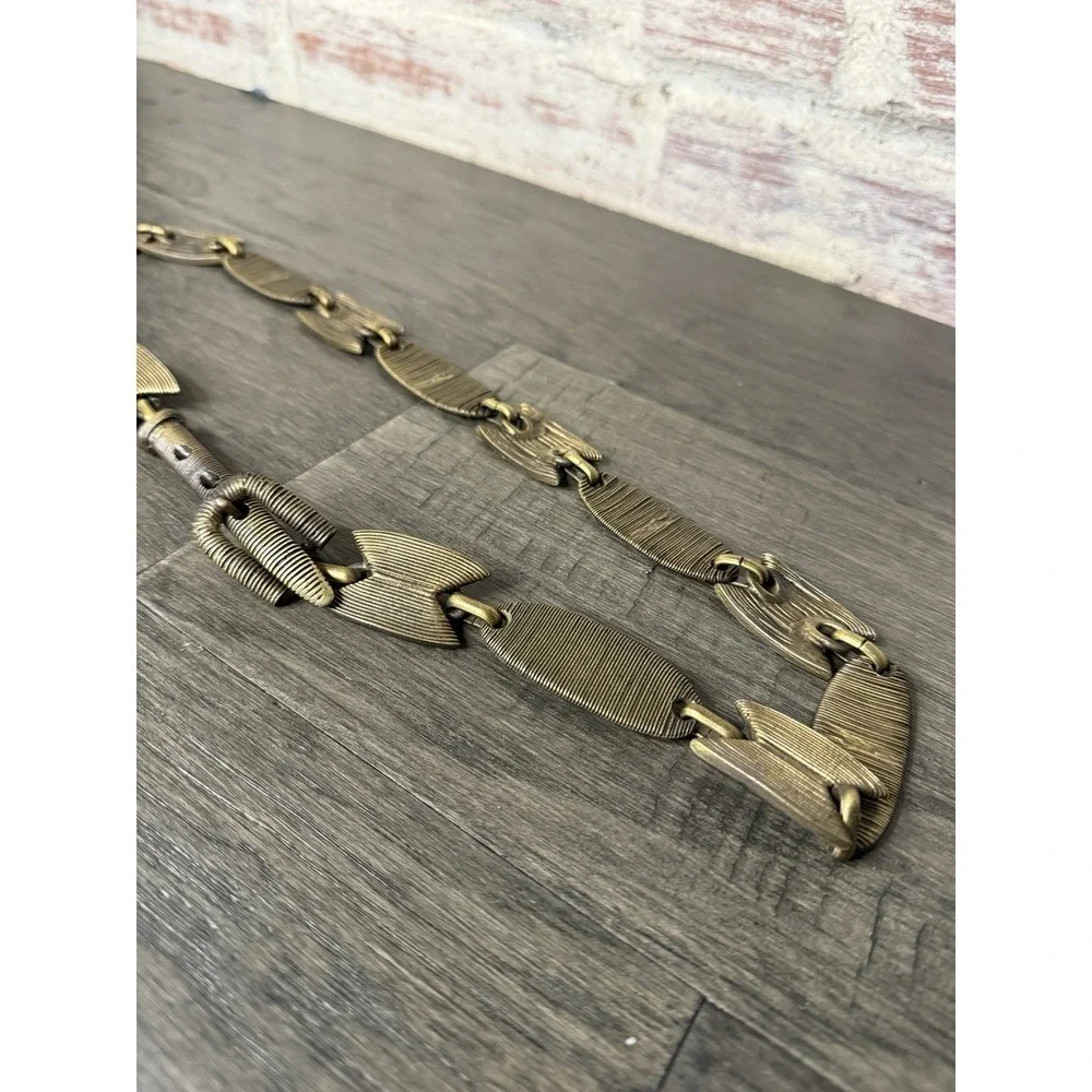 Vintage Heavy Brass African Inspired Cast Belt Linked‎ Beautiful Made In Italy